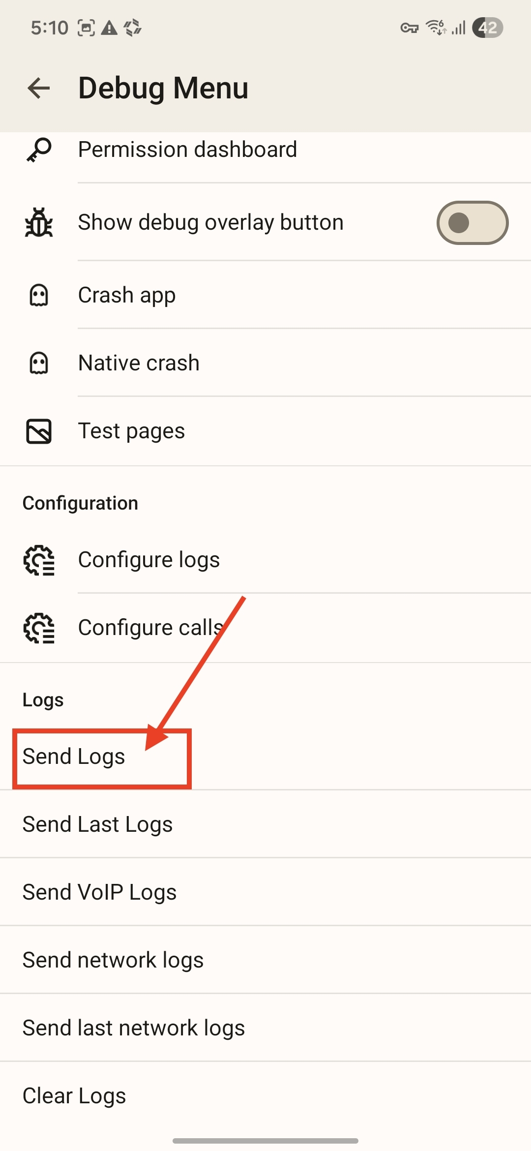 Android Send Logs